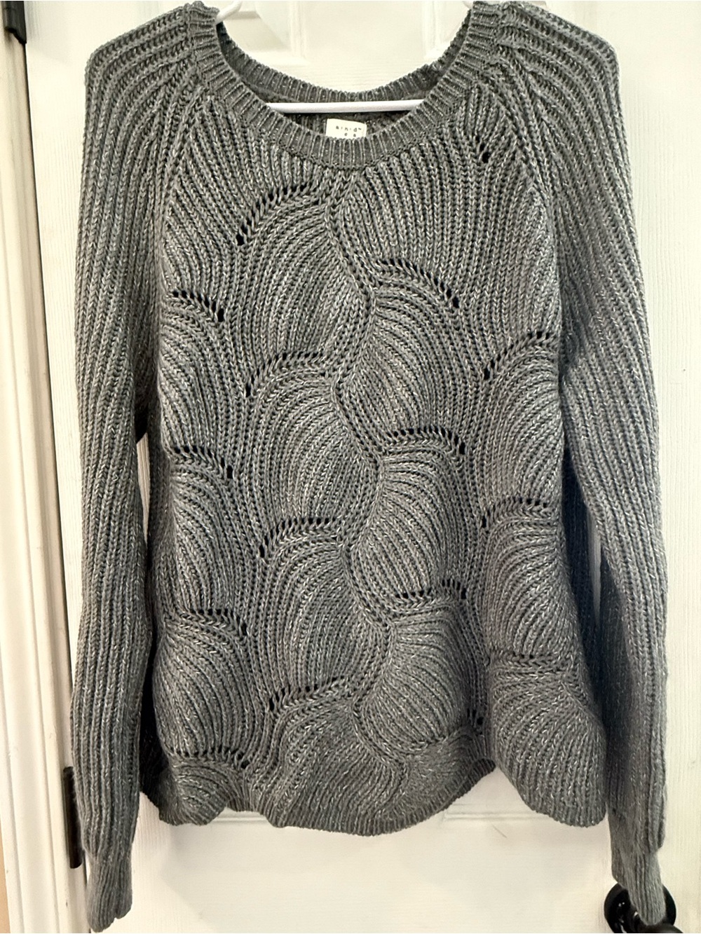 a new day Gray Textured Crewneck Sweater